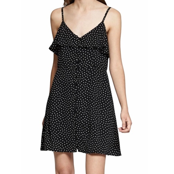 Sanctuary Dresses & Skirts - Sanctuary Rafaella Polka Dot Ruffle Black Medium